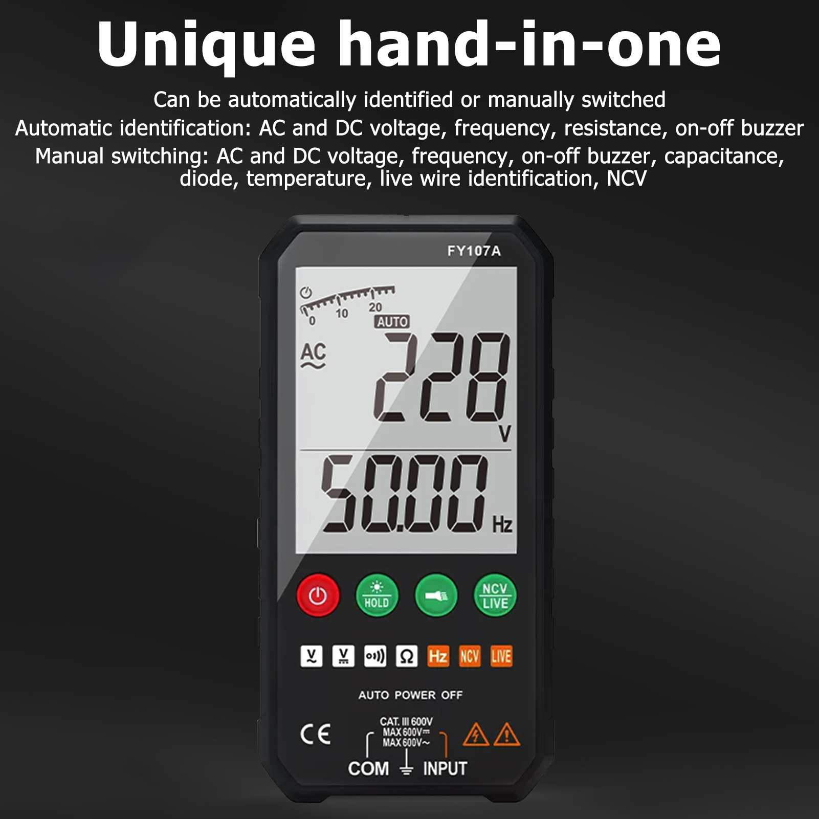FY107A multimètre numérique portable intelligent de haute précision  entièrement automatique